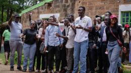 File image of Allans Ademba mobilising young people to register as voters